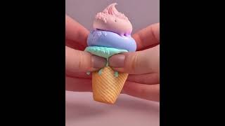 Squishy 3Color Ice Cream Cone ASMR A Sweet Squeeze Delight [upl. by Cassie58]