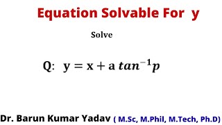 Equation solvable for y in Hindi  first order and higher degree  part 4 [upl. by Lodie]