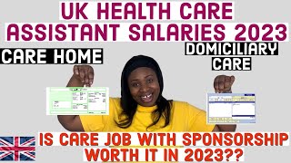 Uk CARE WORKERS PAYSLIPHEALTHCARE ASSISTANT SALARY  CARE HOME VS DOMICILIARY CARE SALARY IN THE Uk [upl. by Lowney]