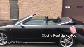 Audi A5 S5 Cabriolet Open Close Roof with KeyFob [upl. by Alyac]