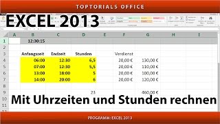 Mit Uhrzeiten und Stunden rechnen Excel [upl. by Brady]