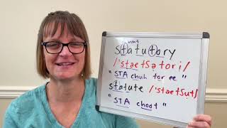 How to Pronounce Statute and Statutory [upl. by Nadya692]