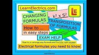 ELECTRICAL FORMULAS YOU NEED TO KNOW – HOW TO REARRANGE AND TRANSPOSE A FORMULA – KEY EXAM HELP [upl. by Nylzor]