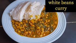 How to cook white beans currywhite beans with cowpeas leaves viral video ugandankitchen [upl. by Tada]