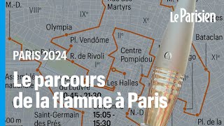 Le parcours de la flamme olympique à Paris les 14 et 15 juillet [upl. by Bronny]