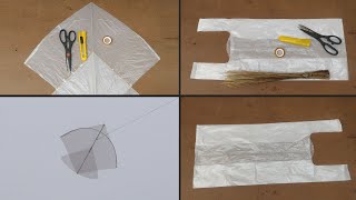 How to make kite with plastic bag at home with flying test  diy with polypropylene bag  KITESTAN [upl. by Yerffej]