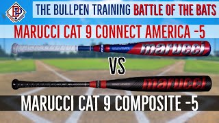 Battle of the Bats  Marucci CAT 9 Connect vs CAT 9 Composite 5 USSSA Review  The Bullpen Training [upl. by Magnusson]