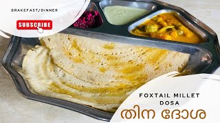 A perfect Foxtail Millet Dosa with out Rice or Pohaതിന ദോശ [upl. by Car470]