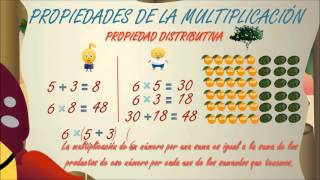 wwwmatecitoscom 5º Primaria Propiedades multiplicación conmutativa asociativa y distributiva [upl. by Hcaz473]