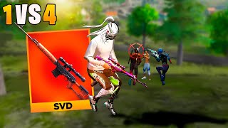 SVD NÍVEL HACKER VS SQUAD NA RANQUEADA FREE FIRE MOBILE [upl. by Alletneuq]