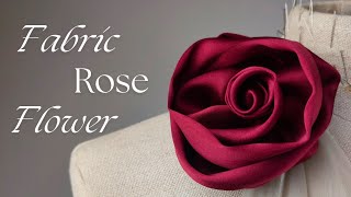 Fabric Rose Flower making in Few Minutes DIYSilk Satin Flower [upl. by Chun]