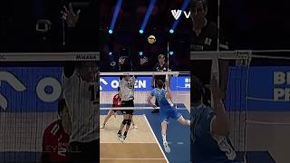 Unstoppable 133 kmh spike Hits Libero shorts volleyball volleyballworld [upl. by Orpha]