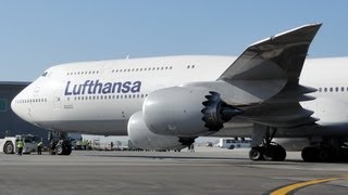 Lufthansa Boeing 747830 Intercontinental DABYA Inaugural Flight to LAX [upl. by Aulea]