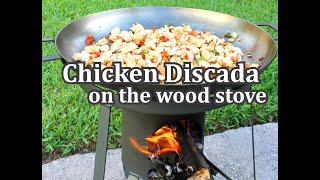 Chicken Discada on Portable Wood Stove [upl. by Alleon352]