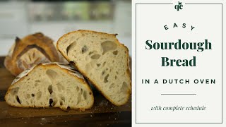 Easy Sourdough Bread Recipe with Dutch Oven  Boule and Batard [upl. by Celik780]