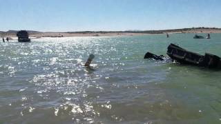 M1070 HET winched out M923 in Elephant Butte Lake [upl. by Hluchy566]