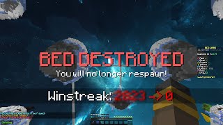 Did I finally lose my bedwars winstreak with NO teammate [upl. by Ainesej]