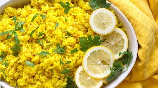 Mediterranean Yellow Rice  Vegan Quick amp Easy 30 Minute Rice [upl. by Dorey55]