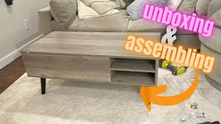 Unboxing amp Assembling the WLIVE Lift Top Coffee Table with Storage [upl. by Moreno451]