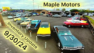 Classic American Muscle Car Lot Maple Motors 93024 Inventory Deals For Sale Hot Rods Lot Walk USA [upl. by Carrington]