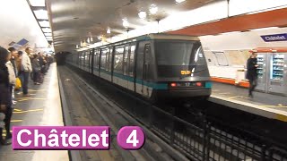 Métro de Paris  Châtelet  Ligne 4  RATP MP89 [upl. by Aserat]