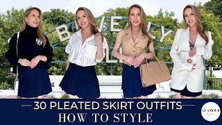 30 Pleated Skirt Outfits Ideas  How To Style  Ways To Wear [upl. by Nwahsor]