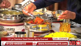 HomeShop18com  Greha Lakshmi 131 pc Stainless Steel Dinner Set by Everwel [upl. by Mirabella]