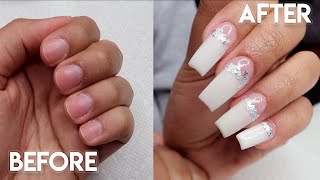 DIY DIP POWDER NAILS AT HOME WITH TIPS  SUPER EASY [upl. by Lorita]