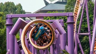 10 Inversion Roller Coaster Front Seat POV [upl. by Dlaniger]