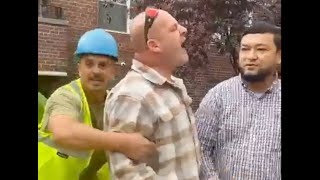 CAUGHT ON CAMERA New Yorkers go after man ripping down Jewish victim posters [upl. by Esereht]