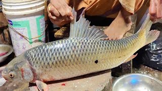 Amazing Mrigal Fish Cutting Skills In Bangladesh Local Fish Market By Expert Cutter [upl. by Neerbas]