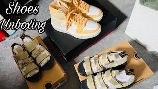 Air Jordan 1 Elevate Celestial Gold Unboxing amp Try On Callan Dr Martens Office Shoes Haul [upl. by Ferrigno]