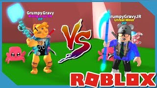 Lightning Hammer VS Mythical Scythe  Roblox Mining Simulator [upl. by Ssew]