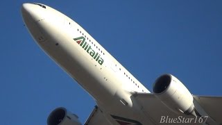 New livery Alitalia Boeing 777200ER EIDBK takeoff from NRTRJAA Tokyo  Narita RWY 34L [upl. by Nepsa376]