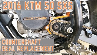 How to replace a countershaft seal on KTM 50 SX [upl. by Adnohsor]