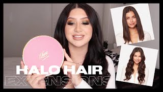 LUXY HALO HAIR EXTENSIONS REVIEW  DEMO [upl. by Llenej67]