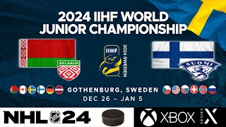 WJC 2024  24  Group A  Belarus vs Finland [upl. by Helsell178]