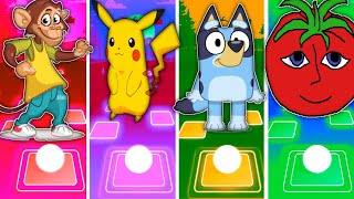 Dance monkey 🆚 Pikachu 🆚 Bluely 🆚 Mr tomato 🎶 Who is best [upl. by Ojahtnamas]