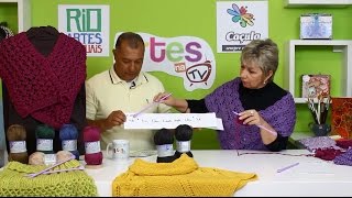 Programa Artes na TV 110715  T2E11  Pelerine em TricÃ´ e Boneca Door Stop [upl. by Evonne]