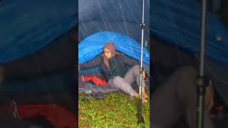 Drenched after setting up the tent in heavy rain camping solocamping solocampinginheavyrain rain [upl. by Josepha]