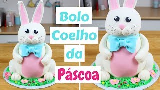 BOLO COELHO DA PÁSCOA  BOLO DECORADO COM PASTA AMERICANA  CAKEPEDIA [upl. by Idnim]