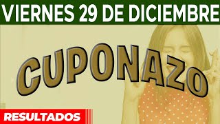 Resultado del sorteo Cuponazo del Viernes 29 de Diciembre del 2023 [upl. by Eelarbed]