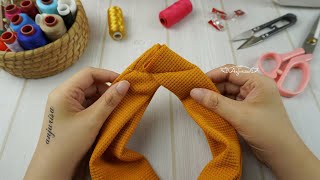 2 Minutes SUPER EASY Twisted Turban Headband ❤️ DIY Twist Headband Sewing Tutorial [upl. by Care62]