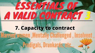 essentials of a valid contract 3 Limited contractual capacity [upl. by Eelyk576]