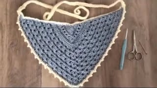 DIY 🧶 Crochet Headscarf Tutorial  Bandana 🧕 [upl. by Rodablas125]