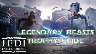 Star Wars Jedi Fallen Order  Location of 4 Mysterious Creatures Legendary Beasts Trophy Guide [upl. by Fia28]