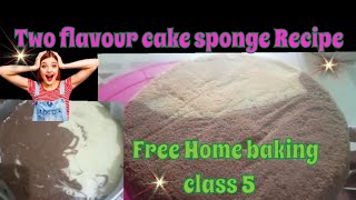 Two flavour cake sponge Recipe in tamil 💟ytvideosFreeclassesbypavibakingbrownietwoflavourcakes [upl. by Hurd467]