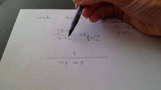 Intro to Logic Sample derivation  double negation using Reductio ad Absurdum RAA [upl. by Arrat]