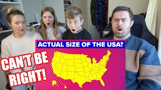 New Zealand Family Reacts to How BIG is the USA Actually [upl. by Nivlag]