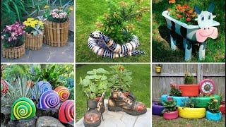 DIY garden decor from recycled materials 🍀 120 Ideas for a garden of tires plastic bottles wood [upl. by Lamar240]